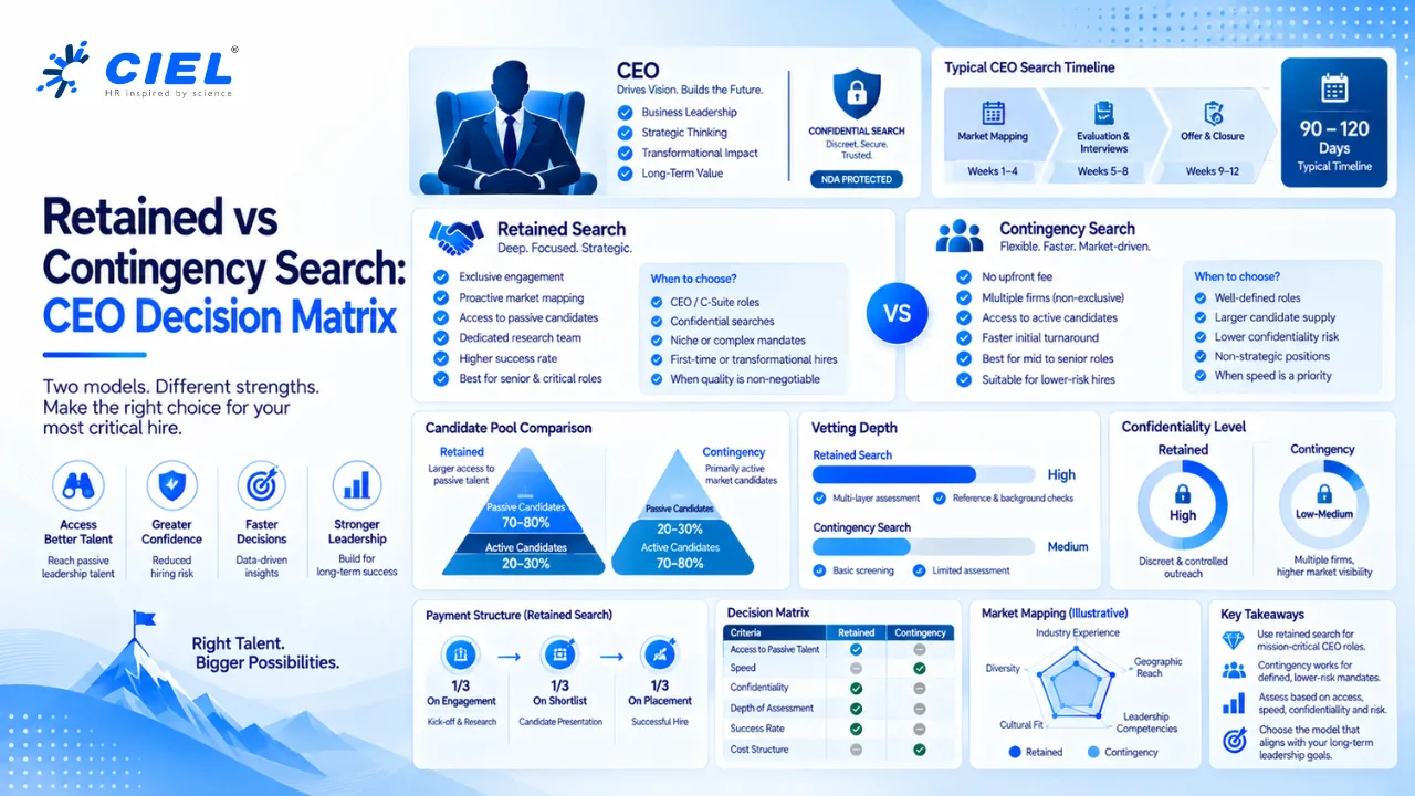 Retained vs Contingency Search for CEO Hiring | CIEL HR